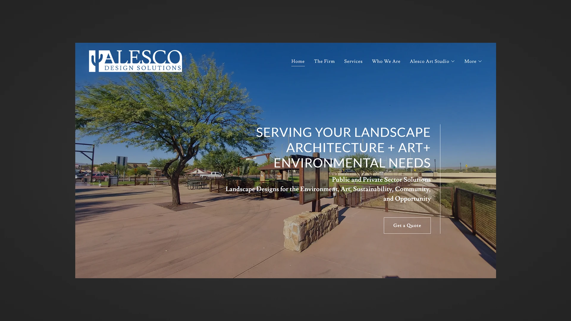 Screenshot of the home page of alescods.com